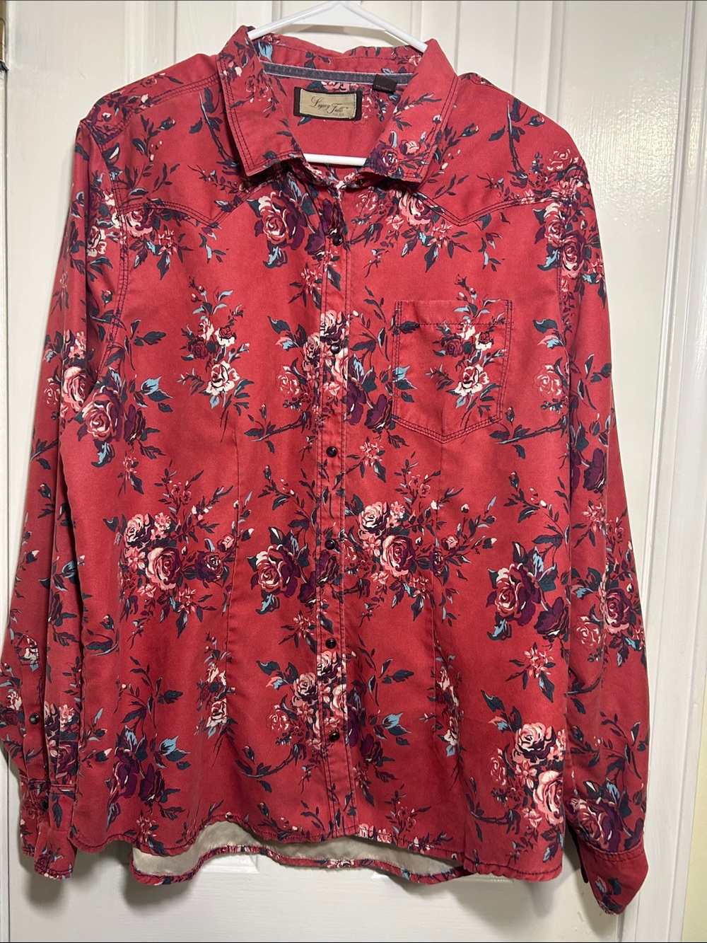 Legacy Falls for Her Garnet Rose Floral Western Button-Down Shirt, XL